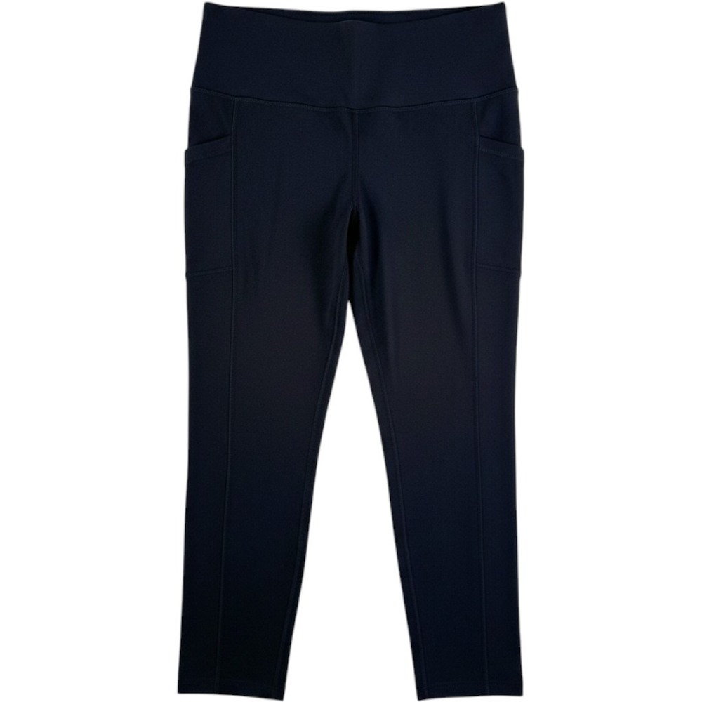 90 Degree by Reflex Womens Black High Waisted Fleece Leggings with Pockets L